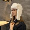 Winter Thermal Plush Faux Fur Pilot Hat with Detachable Ear Flaps -Beanie for Women , Cold Weather Skiing, Snowboarding, Hiking, Winter Hat