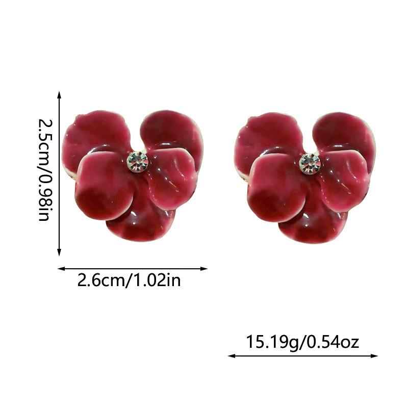 Pinkdudu Pink Flower Earrings Sweet Temperament Versatile Premium Earrings Small Commuter Earrings Wholesale PD1984