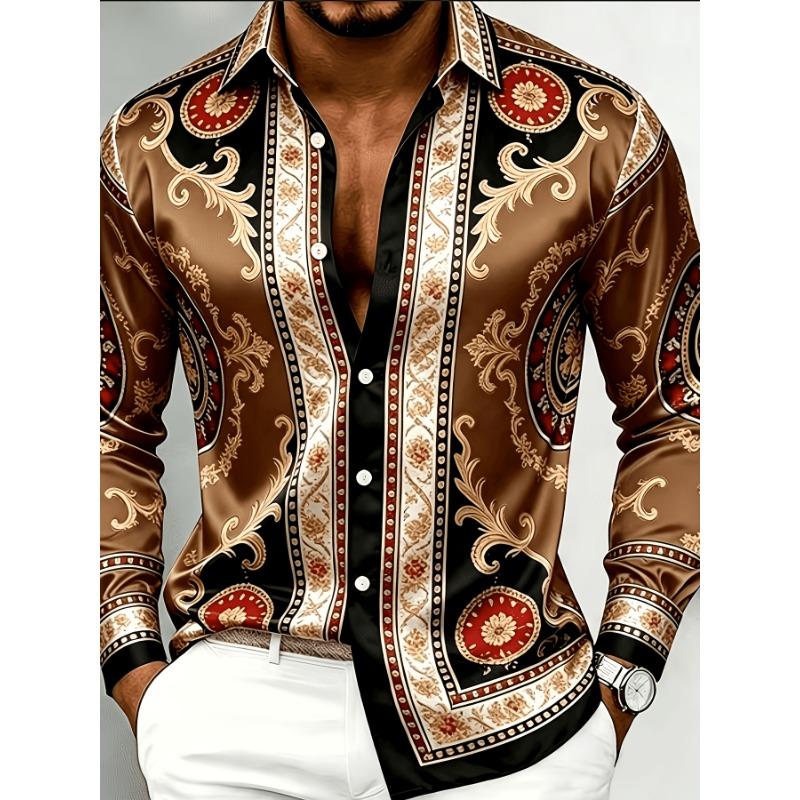 Herren Langarmshirt, Vintage Barock Digitaldruck