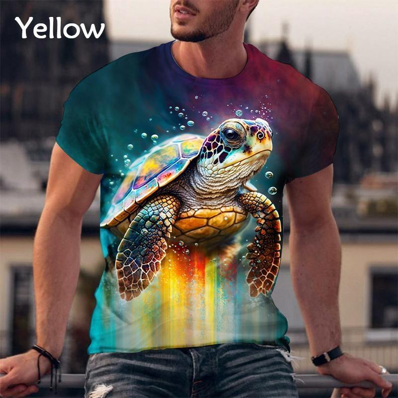 

Мужская модная футболка с забавным 3D-принтом черепахи и графикой морской черепахи, повседневная футболка с коротким рукавом, топы S синий