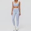 Completo da Yoga da Donna Transfrontaliero: Color Block Nude Feel, Vita Alta Costolata, Abbigliamento Sportivo Fitness Versatile