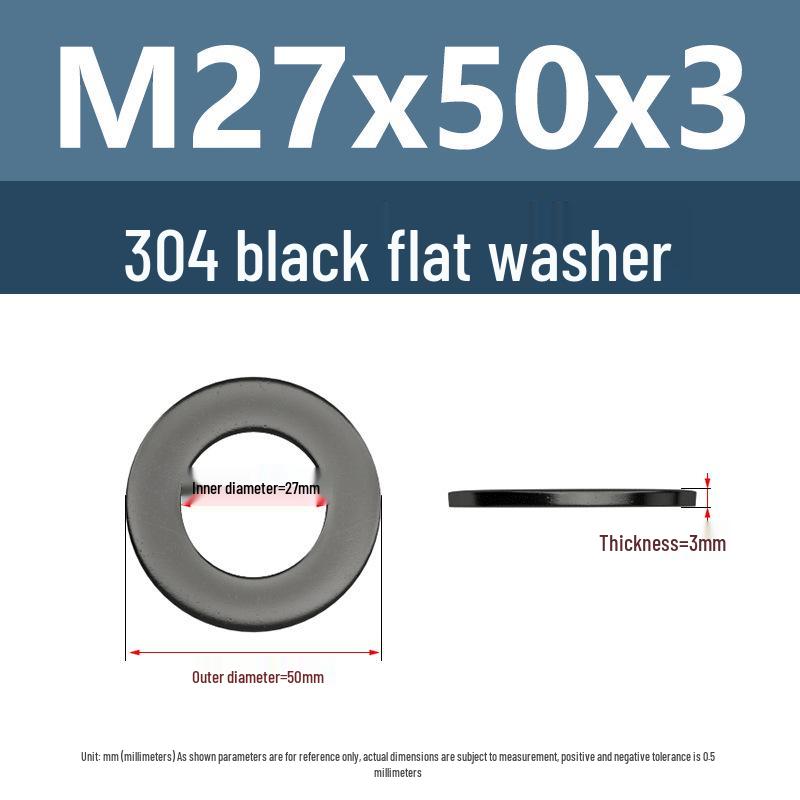Yigu Yigu Stainless Steel Black Gasket Washer M3M4 Flat Screw Washer