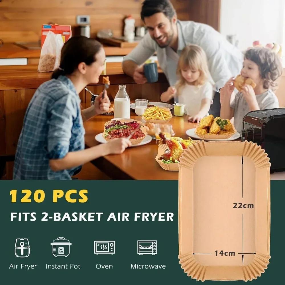 Air Fryer Papper Engångs Kök Bakning Airfryer Mat Oljesäker Non-Stick Mikrovågsugn Grillunderlägg Bakpapper Foder