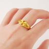 24K Gold Rings Korean Gold Plated Flower Rings Women's Glamour Engagement Jewelry Gifts