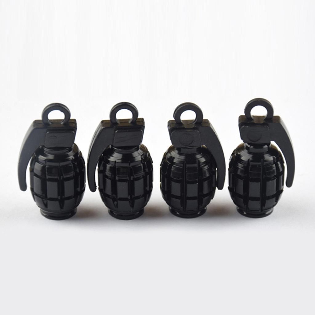 4pcs Car Tire Valve Cap Aluminum Grenade Alloy Tyre Valve Stem Cover Air Dust Cap Tire Valve Truck Bike Wheel Rim Valve Stem Cap