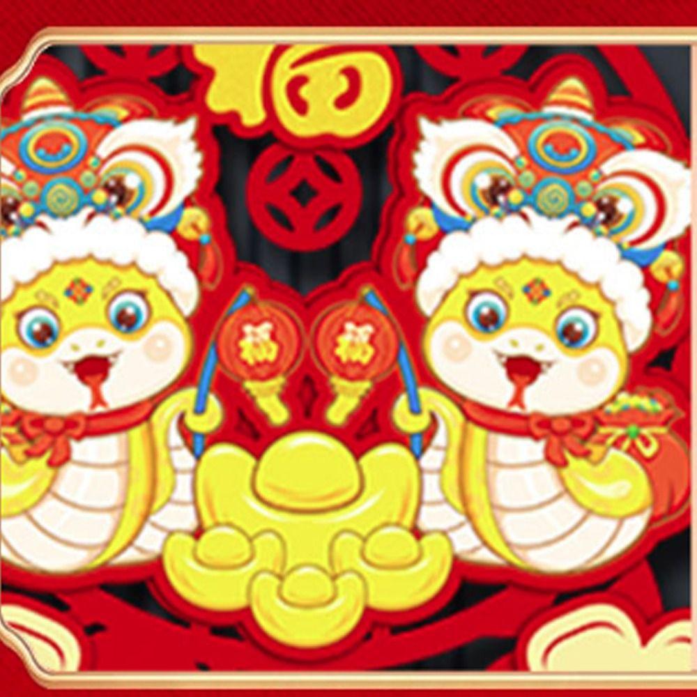 Traditional Snake Year Couplets Plush Door Stickers Blessing Hanging Decoration Pendant Birthday
