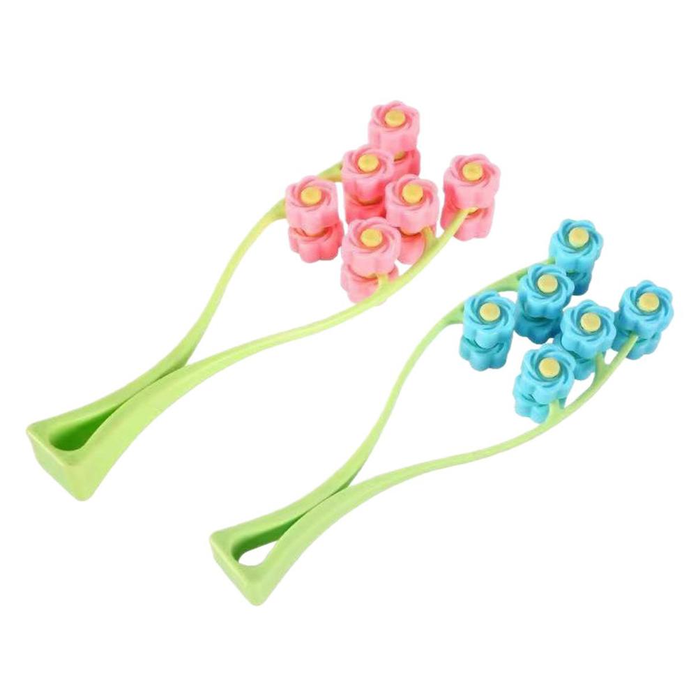 Flower Shape Facial Massage Roller Double Clips V Face Lifting Tool Portable Jaw Massager for Skin Tightening and Sculpting