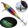 1-3pcs Luminous Floating Egi Lure 5.5g Wood Shrimp Horizontal Laser Squid Jigging Shrimp Hook Octopus Cuttlefish Fishing Baits