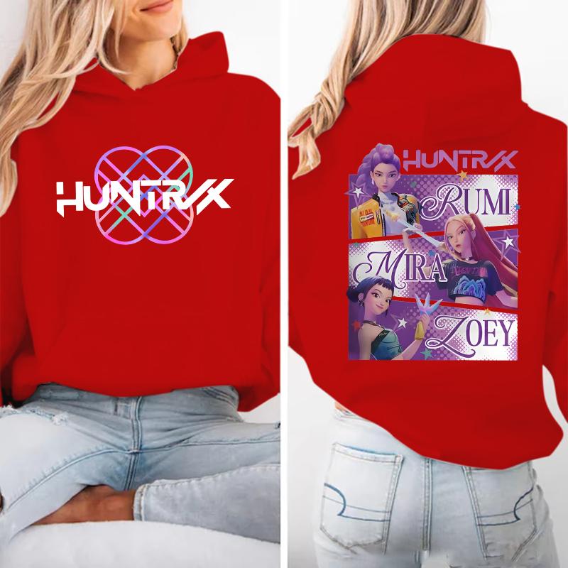 Anime Kpop Demon Hunters Mira Rumi Zoey Printed Hoodies Women Men Autumn Winter Casual Long Sleeve Pullover Sweatshirts