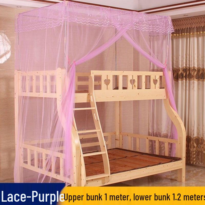 Child & Mother Integrated Bunk Bed with Double Layer Encrypted Mosquito Net and Thickened Support