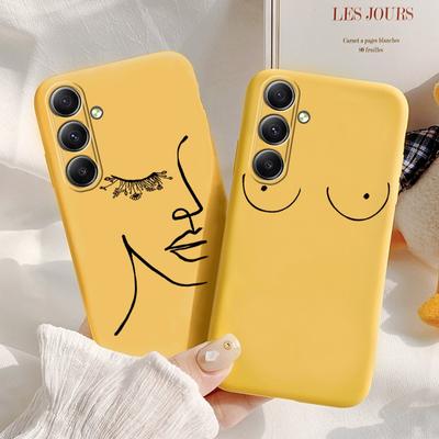 Funda de silicona suave Girls Line para Xiaomi Redmi Note 13 Pro 13C Poco M6 Pro Samsung A35 A55 A34 Huawei Honor Realme Funda protectora a prueba de golpes para cámara