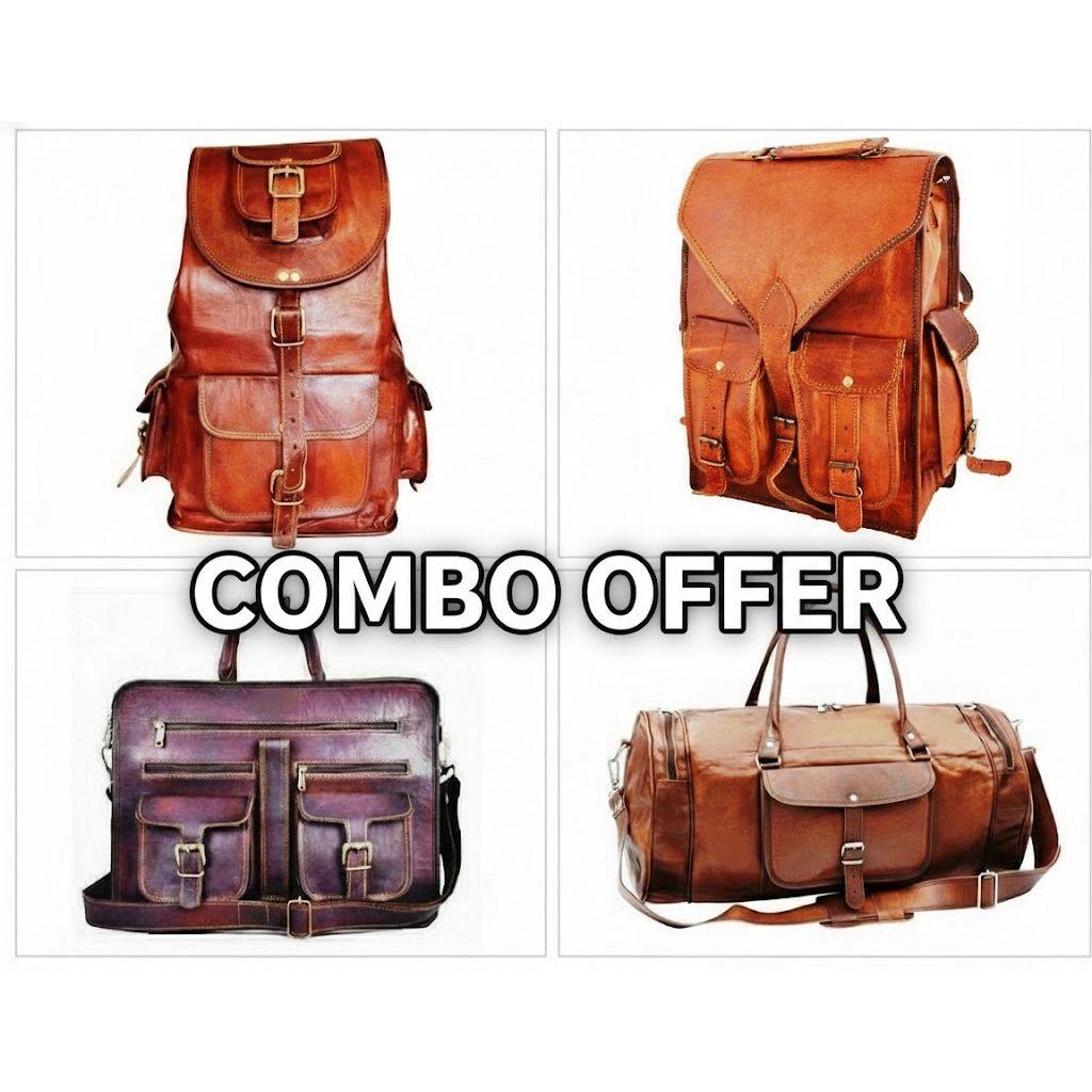 

Набір із 4 речових сумок-рюкзаків ручної роботи зі справжньої вінтажної коричневої шкіри для ноутбуків коричневий