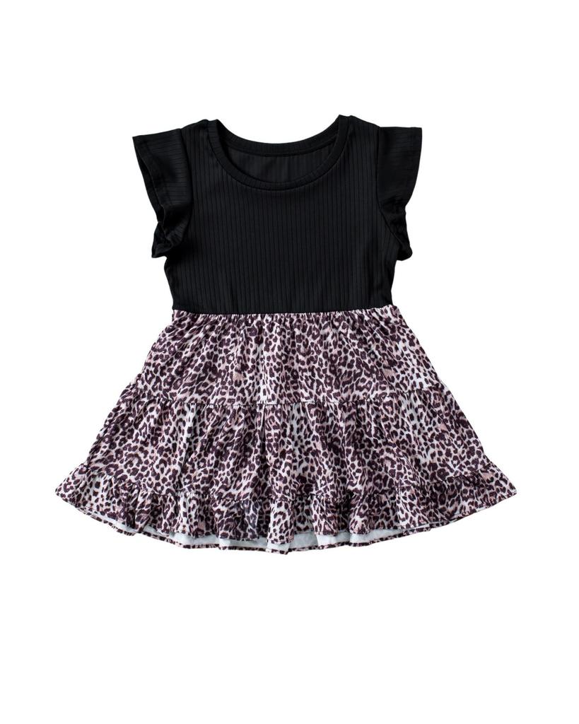 Azura Exchange Ruffle Sleeve Leopard Splice Blouse