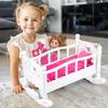 Kinderplay lit/berceau 2-en-1 pour poupée 45 cm avec oreiller et couette (KP6688)