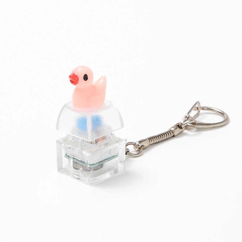 Animal Keyboard Fidget Keychain Finger Button Clicker Decompression Toy With Colorful Lights
