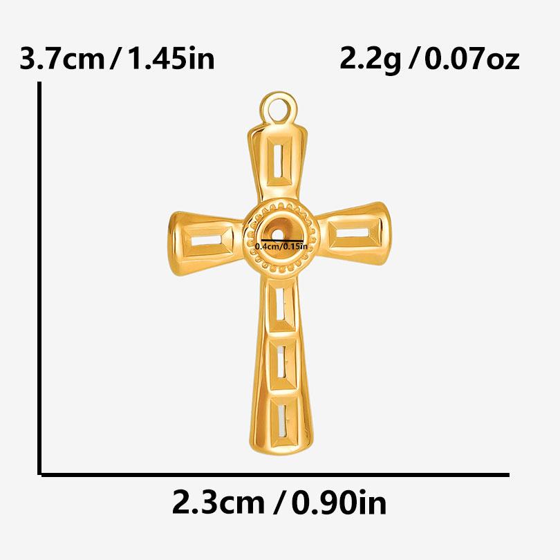 6pcs Real Gold Plated Sun Moon Star Charm Cross Stainless Steel Charms For Jewelry Making Supplies Flower Heart Handmade Pendant