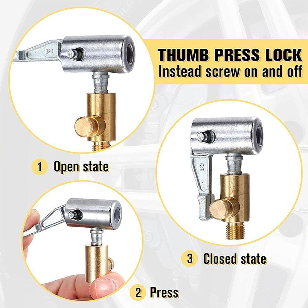 Valve Adapter Tire Nozzle Clamp Inflator Compressor Inflatable Pump Connector Inflatable Connector
