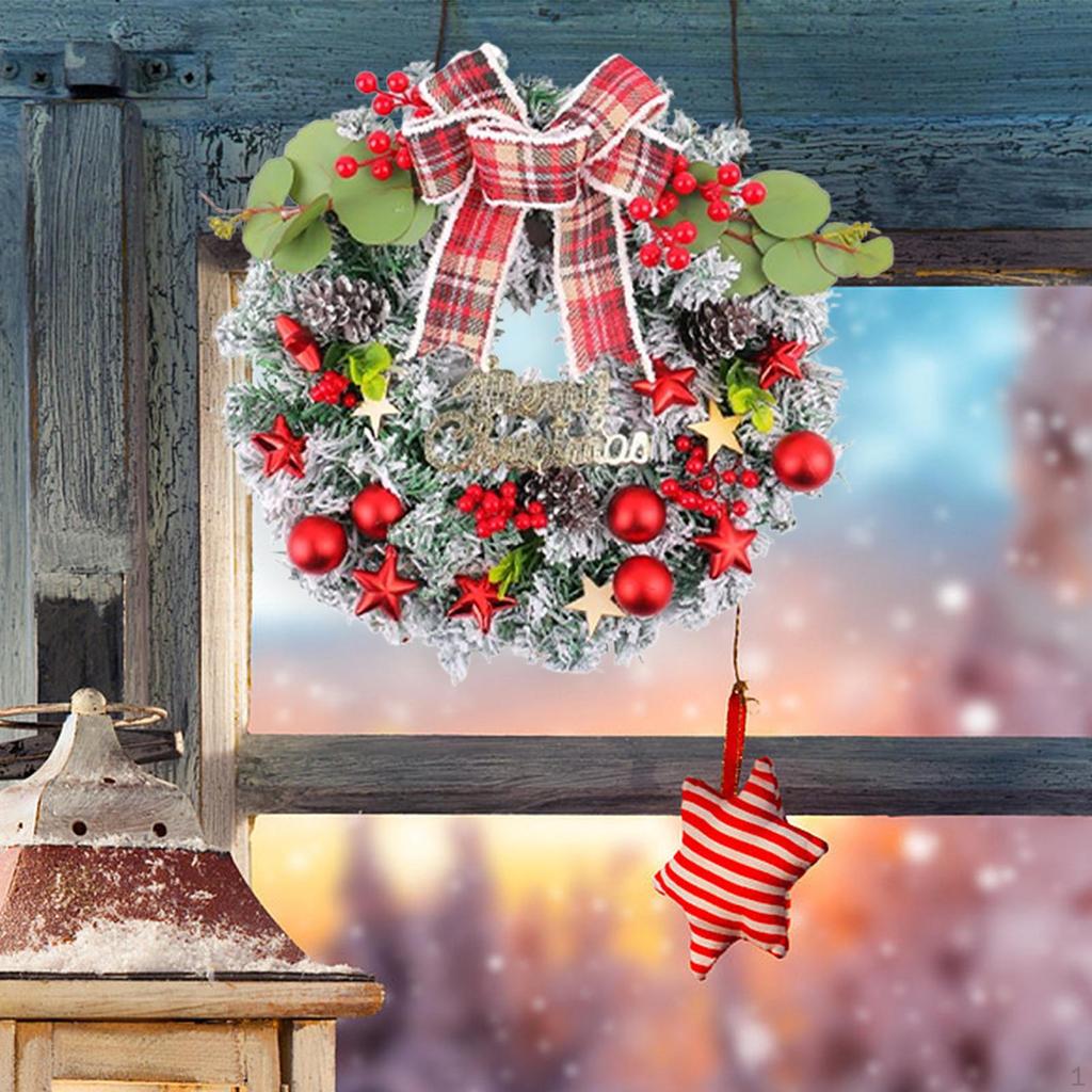 Artificial Christmas Wreath Ball Ornament Hanging Decor for Farmhouse