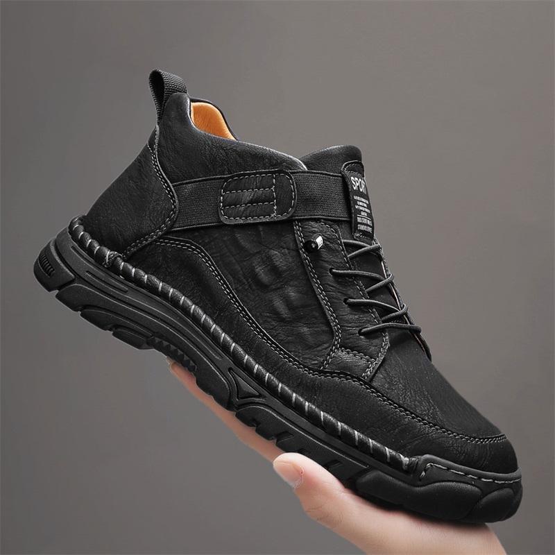 38-48 Mens Handmade Leather Boots Comfortable Ankle Boots for Men Casual Shoes Large Size Tooling Shoes