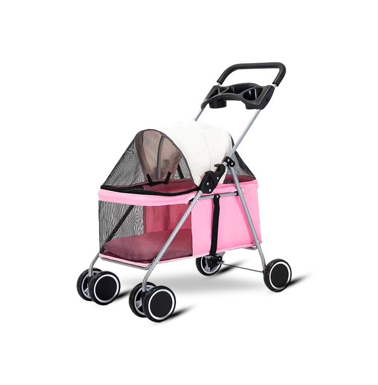 Leichter Faltbarer Haustierwagen, Vollständig Geschlossen für Hunde & Katzen, Abnehmbares Design für den Außenbereich