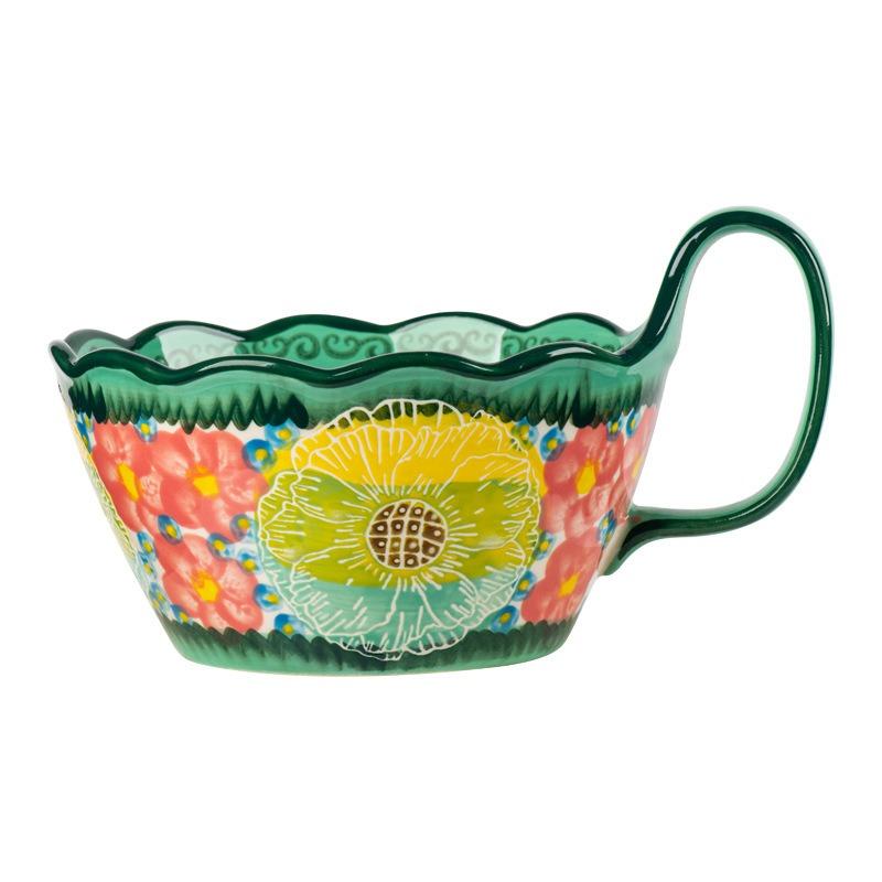 Green Shadow Dai Powder Bowl Household Ceramic Tableware High Value Rice Bowl Soup Bowl Noodle Bowl Personal High Value Big Bowl New