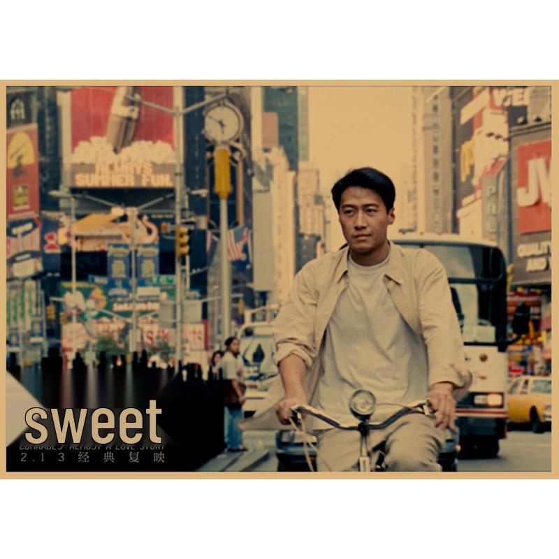 Classic Retro Movie Poster: Sweet Honey with Maggie Cheung & Leon Lai - Bar/Cafe Decor on Kraft Paper