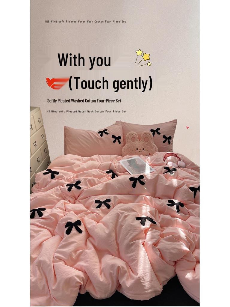 Chenille-Stickerei Bettbezug, Einzelbett, 180x220cm, Passend für 1,5m Bett, Inklusive Bettlaken, 150x200cm