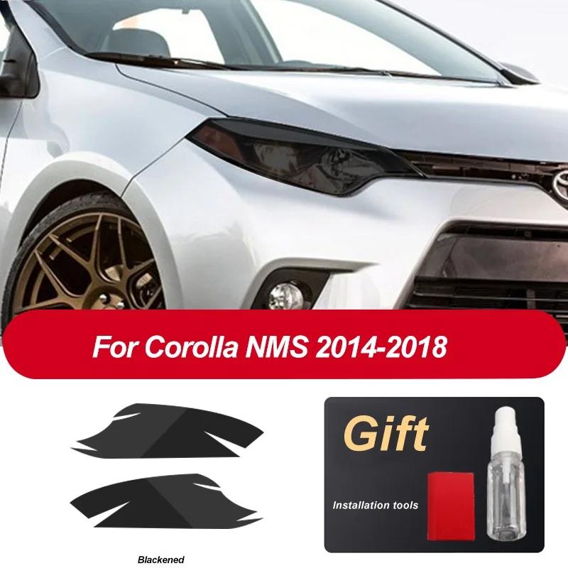 Для Toyota Corolla E210   NMS 2014-2018 Аксессуары Защитная пленка на фары автомобиля Прозрачная черная наклейка из ТПУ на фары 1418 Blackened