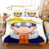 Naruto Bedding Set Quilt Cover Uchiha Sasuke Pillowcase Anime Kakashi Decor Bed Spead Bedroom Duvet Cover Bedding Suit Kids Gift
