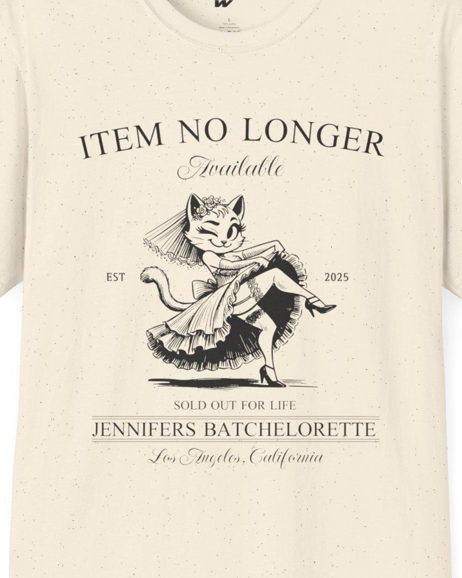 Bachelorette Party Tee: Vintage Cat Lover Gift Personalized S