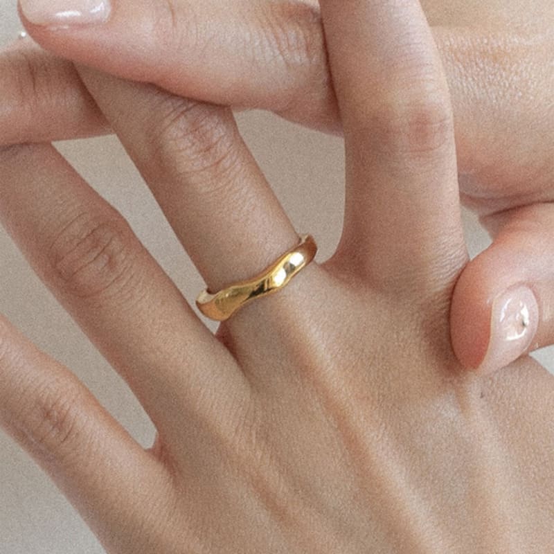 Youngglow Silver925 Bold Wave Ring (2color)