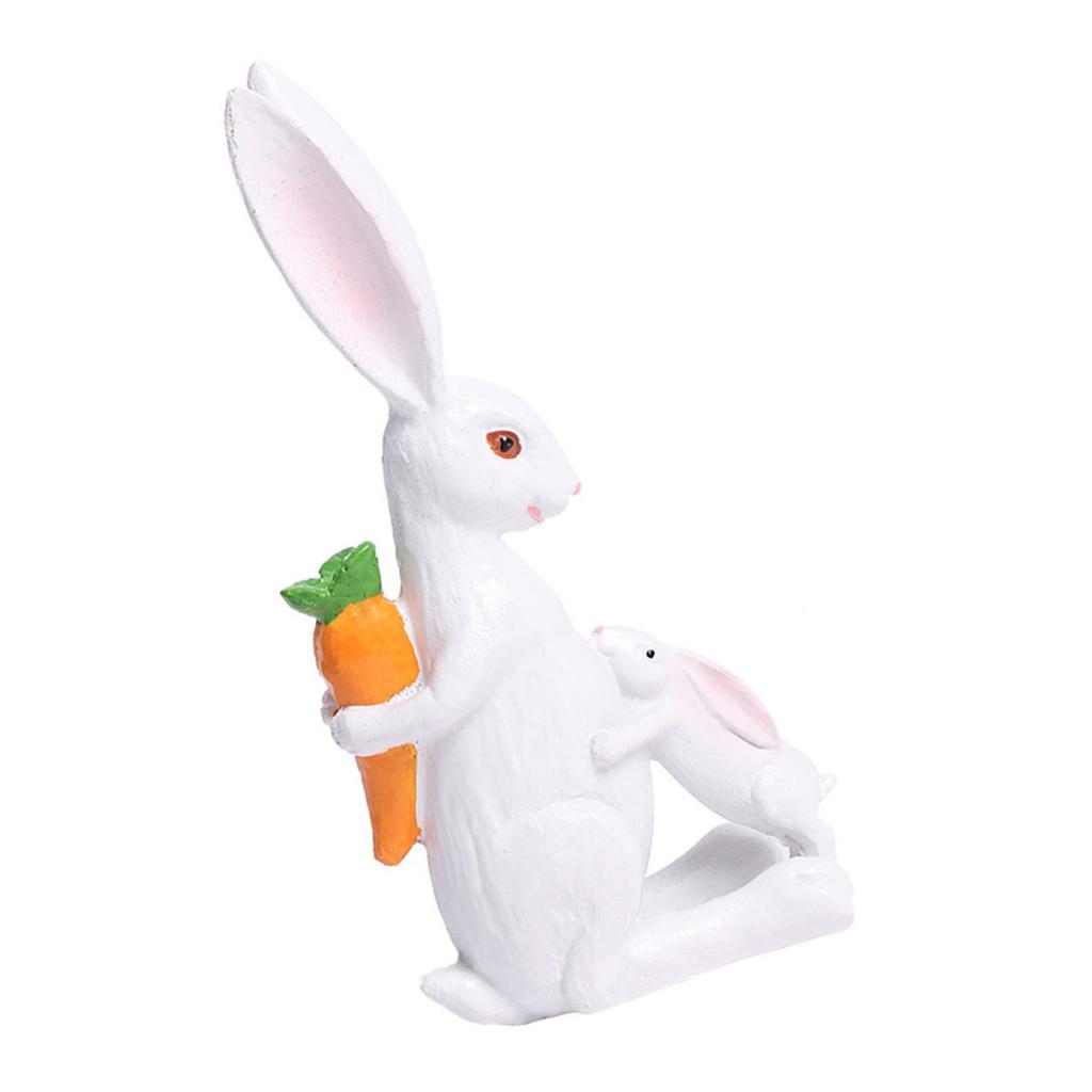 Family Bunnies Figurine Easter Rabbit Statue Indoor Easter Decoration Modern Art Spring Home Decors,Bunnies Sculpture