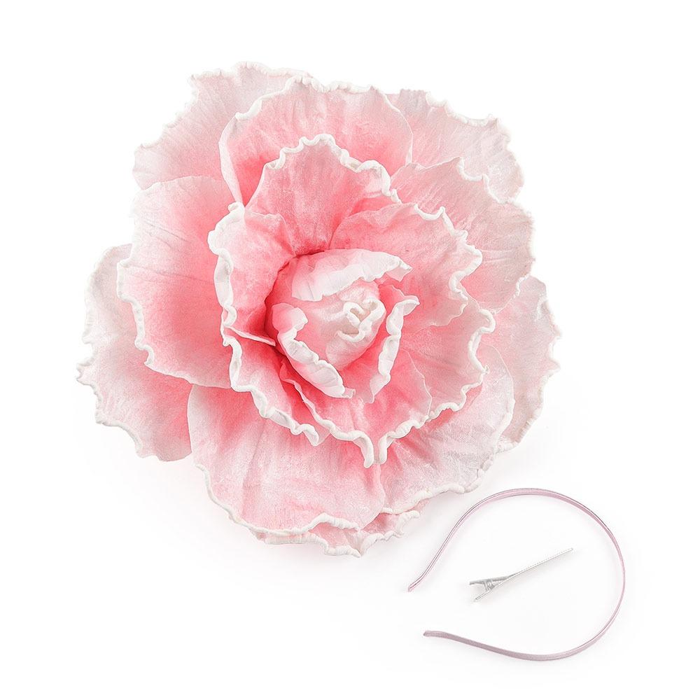 Large Flower Fascinator Exaggerated Headband and Clip Elegant Hair Accessory  for Women