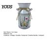Rose Display Bucket Vintage Iron Flower Bucket, Rustic White Double-Handle Metal Vase with Floral Print & Jute Artificial Bow, Farmhouse