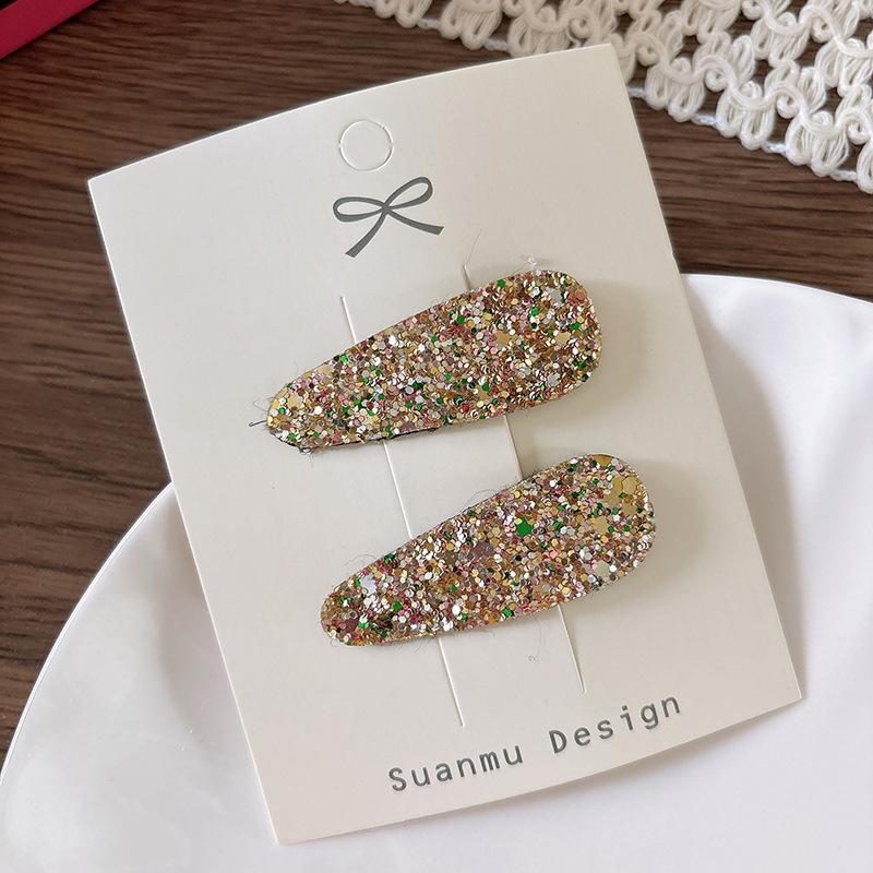 Simple Sequins Children's Water Drop Bangs Bb Clip Girl Side Broken Hair Clip Headwear Girls Kids Hair Accessories