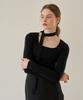 Peullobeu Scarf Squre Neck Knit (Bk)