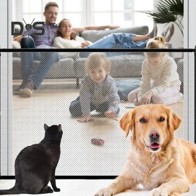 Sicherheitstor für Haustiere, einziehbares Welpentor mit Teleskopstange, Sicherheitsgittertür, Haustier-Trennschutzzaun für Hunde