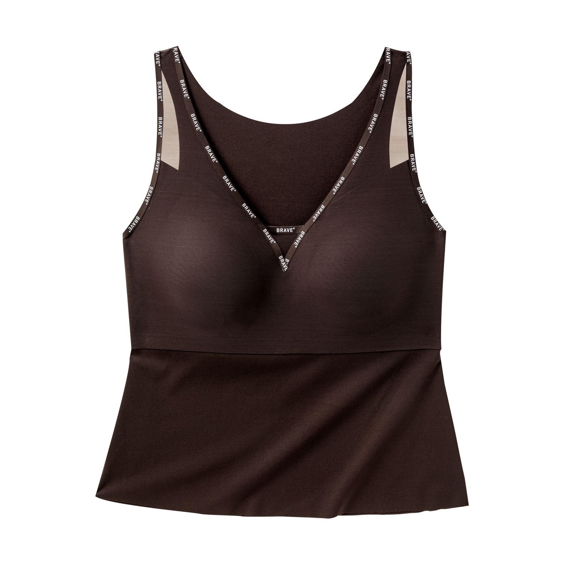 Антибактериальный теплый жилет с V-образным вырезом и накладками на груди - женский базовый слой L