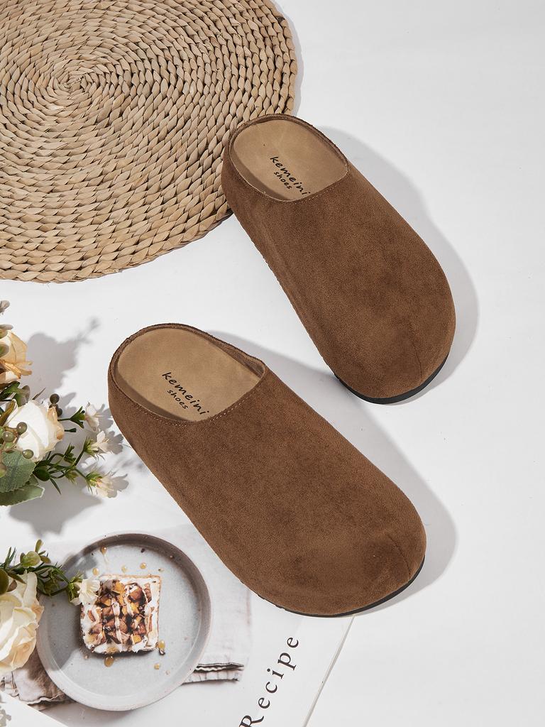 Fashion Women's thick-soled shoes for outdoor wear to increase height 2025 autumn new style slip-on closed-toe half-slippers