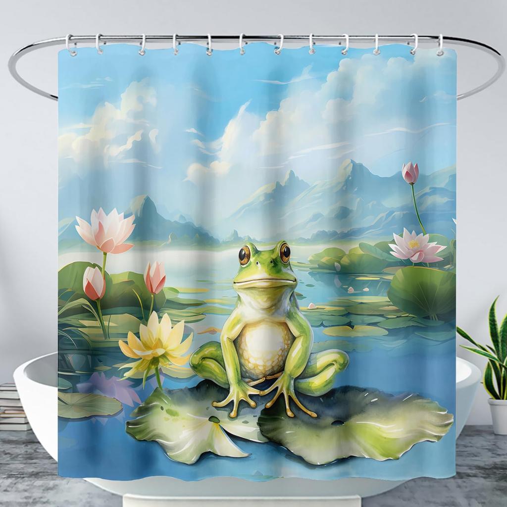 Kawaii Rabbit Pet Shower Curtain for Bathroom,Cute Animal Bunny Floral Waterproof Fabric Bath Curtain with Hooks,72" Wx72 H