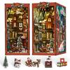 CRESYMME Miniature House Book Nook Kit Wooden DIY 3D Craft Hobby Christmas Scene