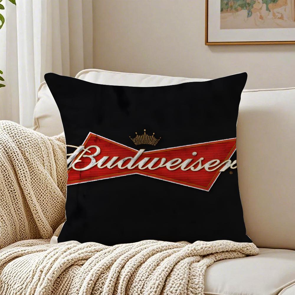 Beer Brand BBudweiser BBudvar Czech Cushion Cover Linen Pillowcase Soft  for Sofa Bed Home Room Decor