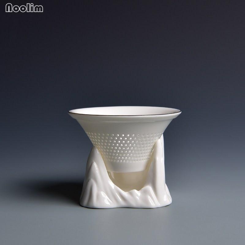 Horský vrchol Bílý nefritový porcelán Sítko na čaj Kreativní čajové náčiní