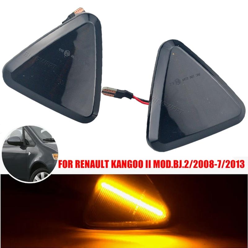 2PCS Car Accessories LED Dynamic Side Marker Turn Signal Lights For RENAULT KANGOO II Mod.Bj. 2008-2013