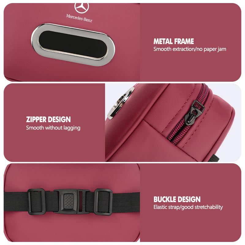 GLC GLB Car Seat Back Tissue Box Sun Visor Armrest Organizer Storage Bag For Mercedes Benz W211 W124 W176 W177 C180 C200 C260 C
