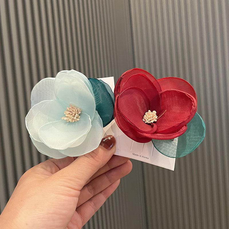 

Baby Girl Camellia Hair Clip - 3D Princess Flower Hairpin