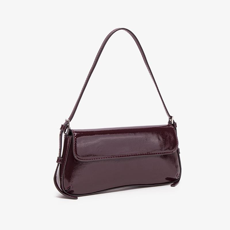 Baguette Underarm Bag Spring and Summer New Product Fashionable Simple Commuting Flip Retro Shiny Versatile Shoulder Bag