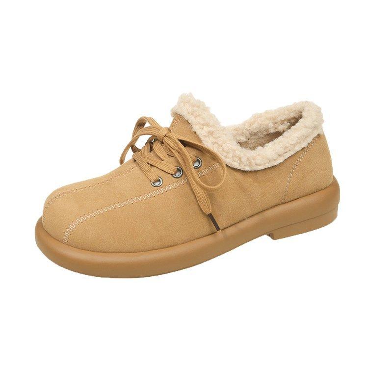 

Теплые женские туфли-одиночки в стиле ретро на шнуровке осень-зима 2024 года на платформе с мягкой подошвой Doudou, антибархатные, Mori, повседневные, уродливые 35 хаки