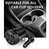 Auto Socket Lighter Splitter, Car Charger 2USB QC 3.1 and 2 Socket Cup Shape Auto Socket Lighter Adapter with LED Voltage Display Dual On/Off Switches