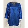 Women's Large Size T-shirt Spring and Summer Seven Quarter Sleeve Shiny Loose Casual Female T-shirt Fashion V-neck Solid Color Office Ladies Tee Tops